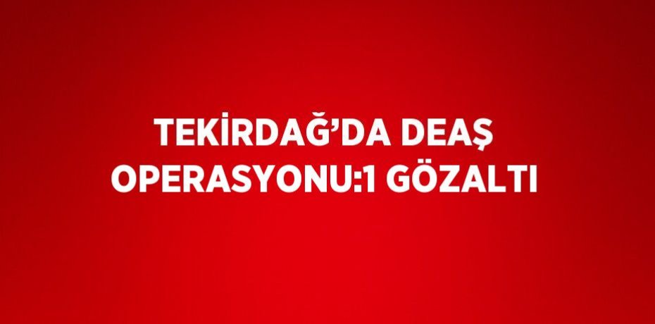 TEKİRDAĞ’DA DEAŞ OPERASYONU:1 GÖZALTI