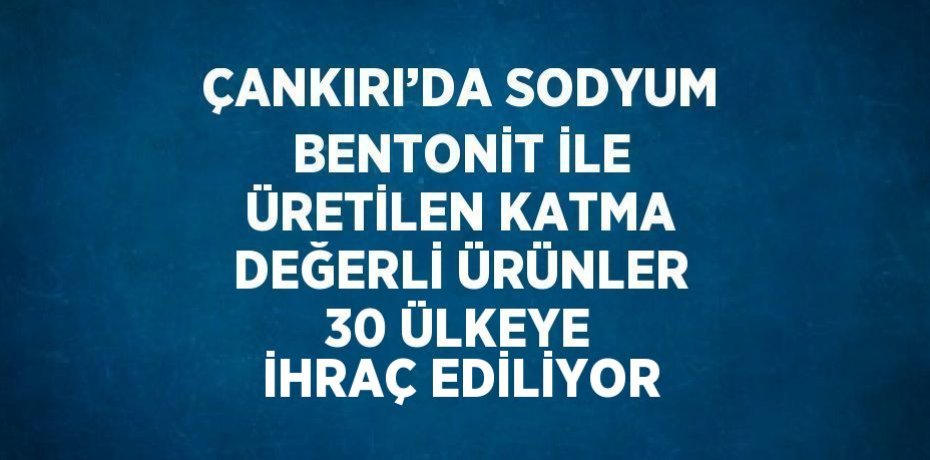 ÇANKIRI’DA SODYUM BENTONİT İLE ÜRETİLEN KATMA DEĞERLİ ÜRÜNLER 30 ÜLKEYE İHRAÇ EDİLİYOR