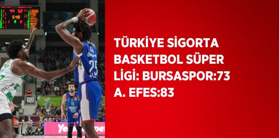 TÜRKİYE SİGORTA BASKETBOL SÜPER LİGİ: BURSASPOR:73 A. EFES:83