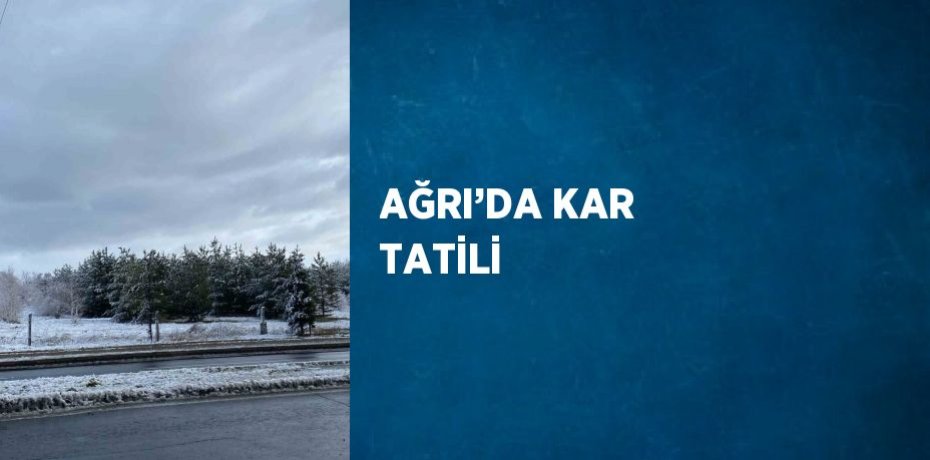 AĞRI’DA KAR TATİLİ