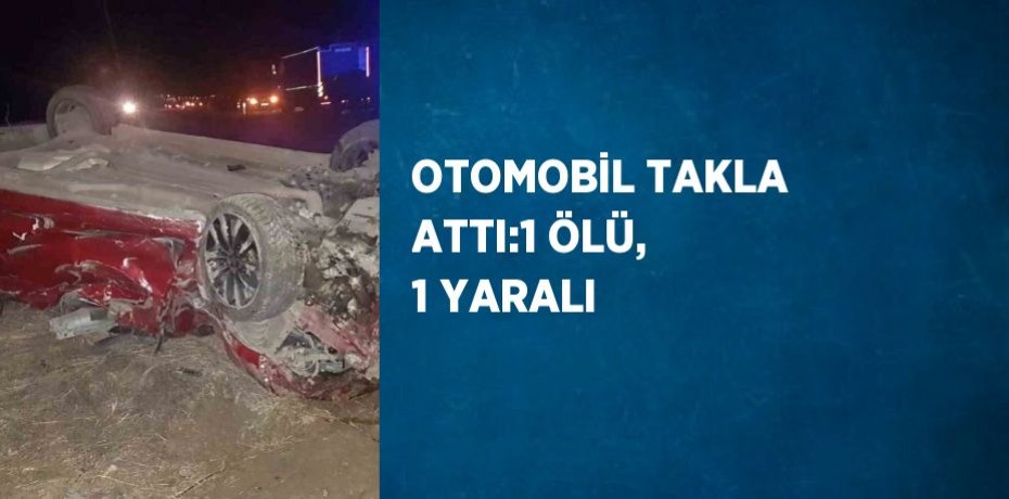 OTOMOBİL TAKLA ATTI:1 ÖLÜ, 1 YARALI
