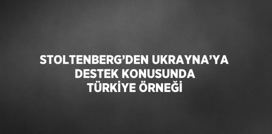 STOLTENBERG’DEN UKRAYNA’YA DESTEK KONUSUNDA TÜRKİYE ÖRNEĞİ