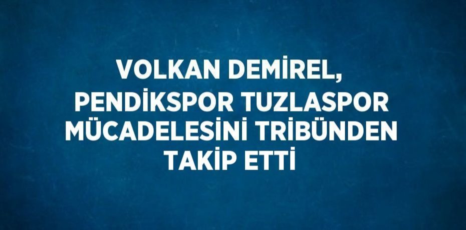VOLKAN DEMİREL, PENDİKSPOR TUZLASPOR MÜCADELESİNİ TRİBÜNDEN TAKİP ETTİ