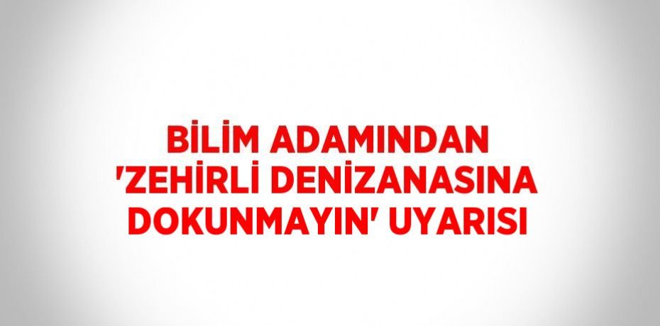 BİLİM ADAMINDAN 'ZEHİRLİ DENİZANASINA DOKUNMAYIN' UYARISI