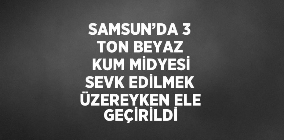 SAMSUN’DA 3 TON BEYAZ KUM MİDYESİ SEVK EDİLMEK ÜZEREYKEN ELE GEÇİRİLDİ