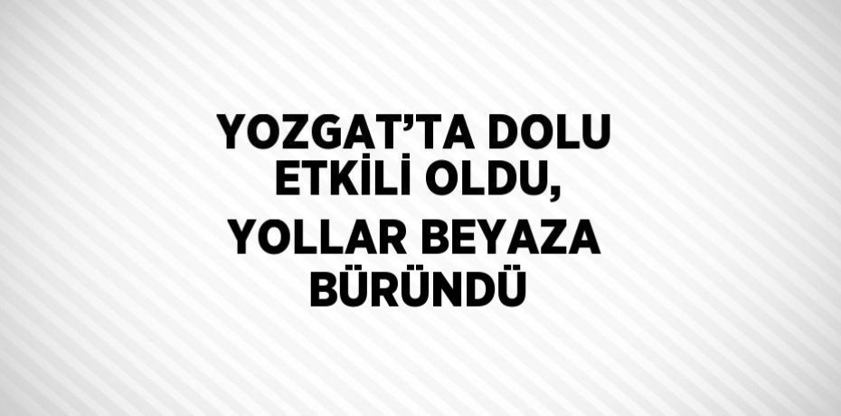 YOZGAT’TA DOLU ETKİLİ OLDU, YOLLAR BEYAZA BÜRÜNDÜ