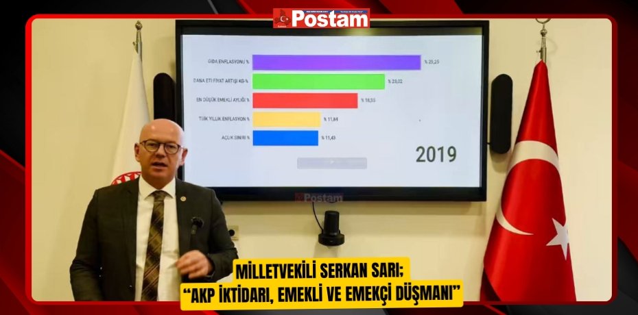 MİLLETVEKİLİ SERKAN SARI; “AKP İKTİDARI, EMEKLİ VE EMEKÇİ DÜŞMANI”