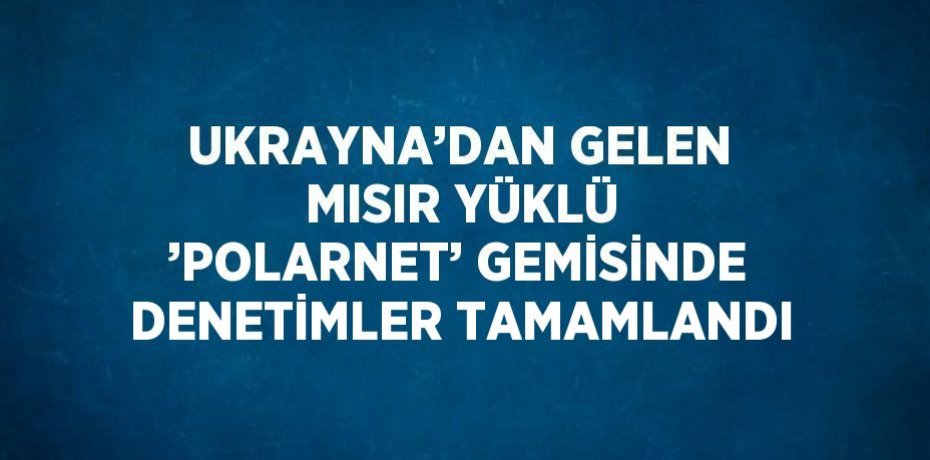 UKRAYNA’DAN GELEN MISIR YÜKLÜ ’POLARNET’ GEMİSİNDE DENETİMLER TAMAMLANDI