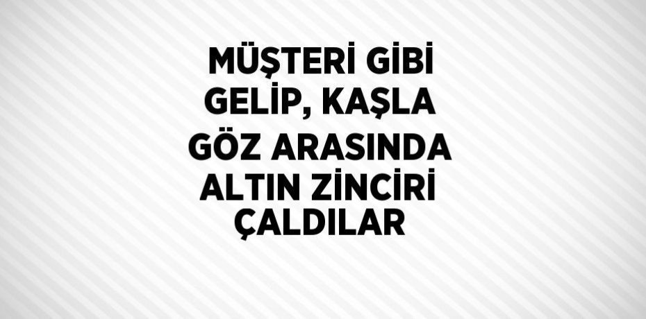 MÜŞTERİ GİBİ GELİP, KAŞLA GÖZ ARASINDA ALTIN ZİNCİRİ ÇALDILAR