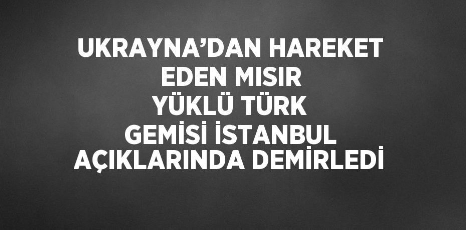 UKRAYNA’DAN HAREKET EDEN MISIR YÜKLÜ TÜRK GEMİSİ İSTANBUL AÇIKLARINDA DEMİRLEDİ