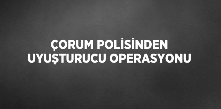 ÇORUM POLİSİNDEN UYUŞTURUCU OPERASYONU
