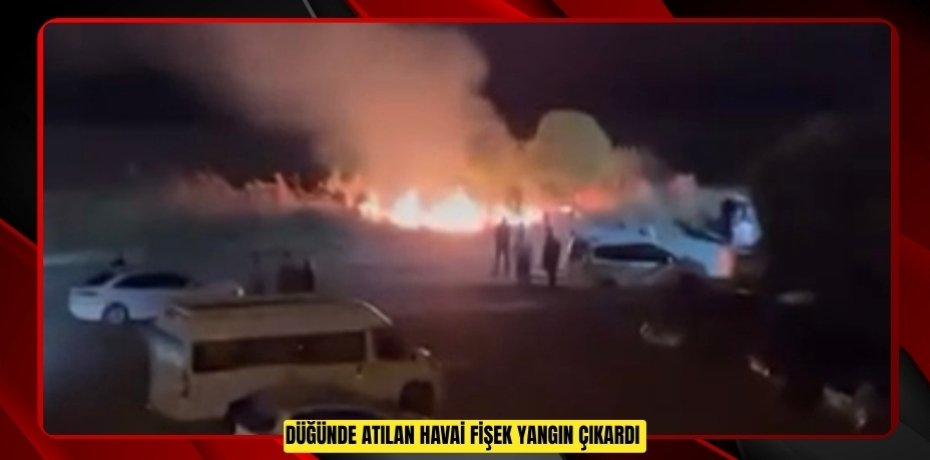 Düğünde atılan havai fişek yangın çıkardı  