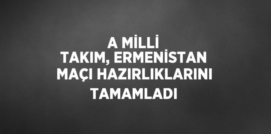 A MİLLİ TAKIM, ERMENİSTAN MAÇI HAZIRLIKLARINI TAMAMLADI