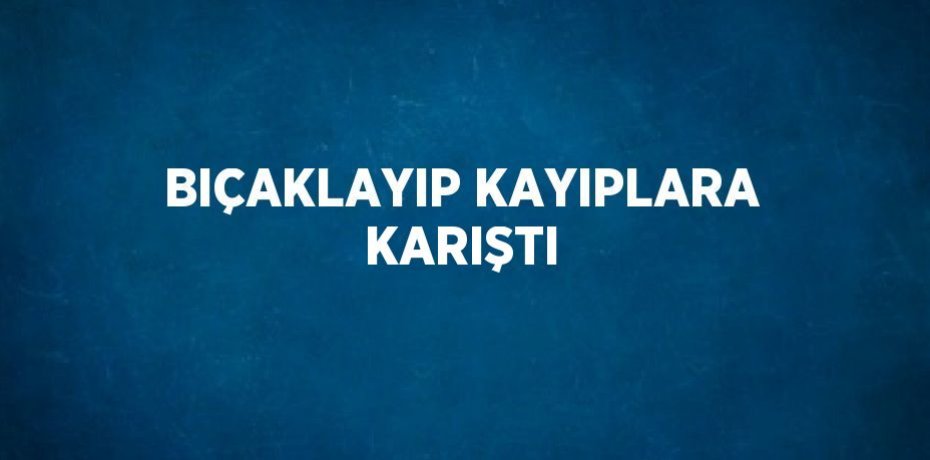 BIÇAKLAYIP KAYIPLARA KARIŞTI