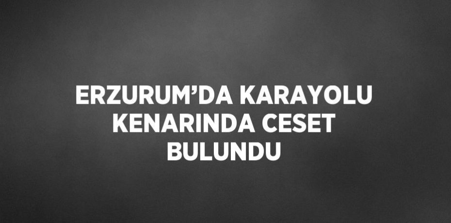 ERZURUM’DA KARAYOLU KENARINDA CESET BULUNDU