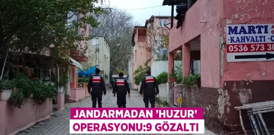 JANDARMADAN ’HUZUR’ OPERASYONU:9 GÖZALTI