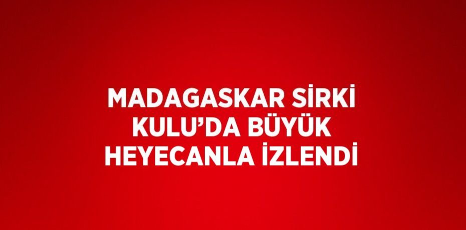 MADAGASKAR SİRKİ KULU’DA BÜYÜK HEYECANLA İZLENDİ