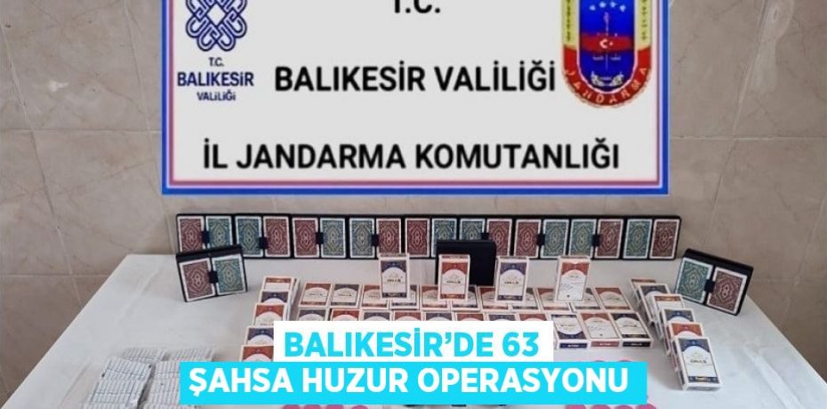 BALIKESİR’DE 63 ŞAHSA HUZUR OPERASYONU