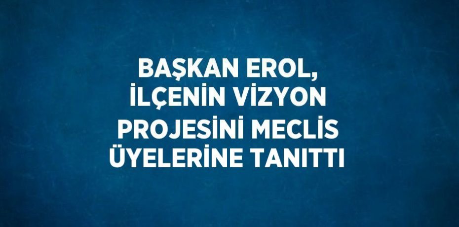 BAŞKAN EROL, İLÇENİN VİZYON PROJESİNİ MECLİS ÜYELERİNE TANITTI