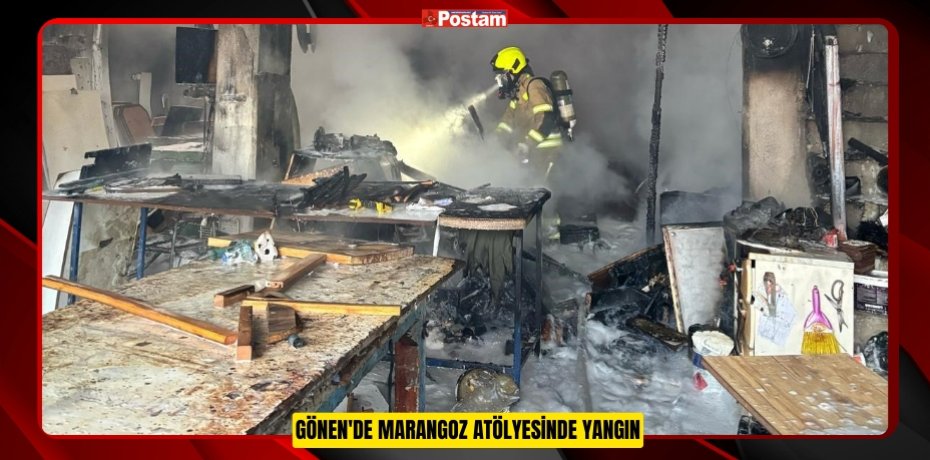 Gönen'de marangoz atölyesinde yangın  