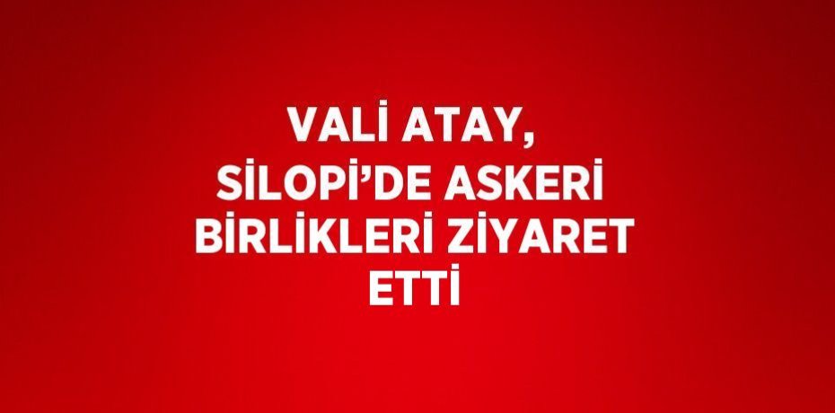 VALİ ATAY, SİLOPİ’DE ASKERİ BİRLİKLERİ ZİYARET ETTİ