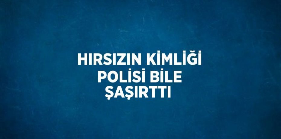 HIRSIZIN KİMLİĞİ POLİSİ BİLE ŞAŞIRTTI