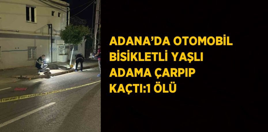 ADANA’DA OTOMOBİL BİSİKLETLİ YAŞLI ADAMA ÇARPIP KAÇTI:1 ÖLÜ