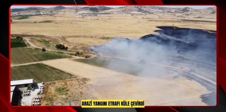 Arazi yangını etrafı küle çevirdi
