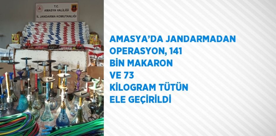 AMASYA’DA JANDARMADAN OPERASYON, 141 BİN MAKARON VE 73 KİLOGRAM TÜTÜN ELE GEÇİRİLDİ