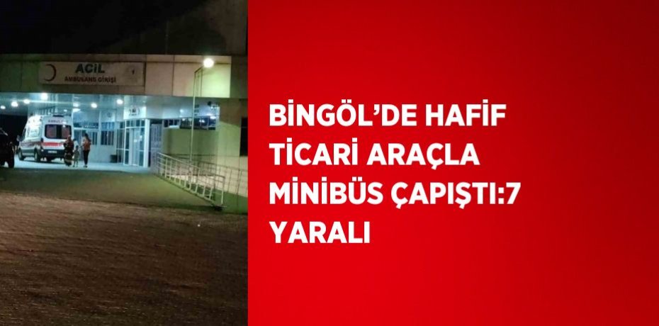 BİNGÖL’DE HAFİF TİCARİ ARAÇLA MİNİBÜS ÇAPIŞTI:7 YARALI