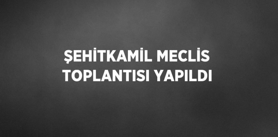 ŞEHİTKAMİL MECLİS TOPLANTISI YAPILDI