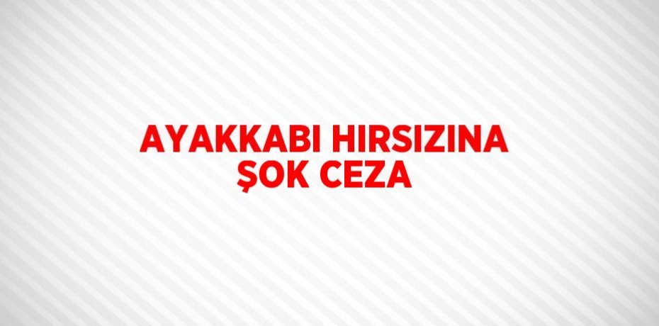 AYAKKABI HIRSIZINA ŞOK CEZA