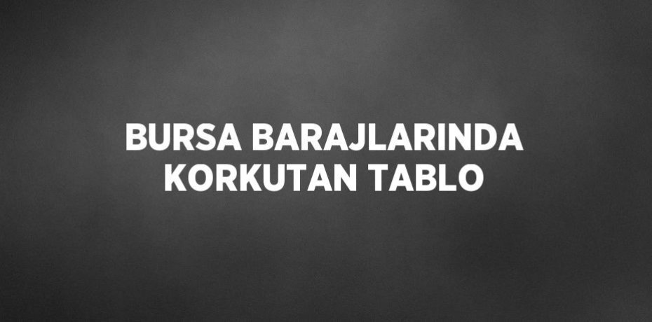 BURSA BARAJLARINDA KORKUTAN TABLO