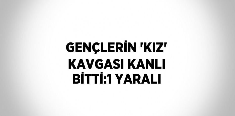 GENÇLERİN 'KIZ' KAVGASI KANLI BİTTİ:1 YARALI