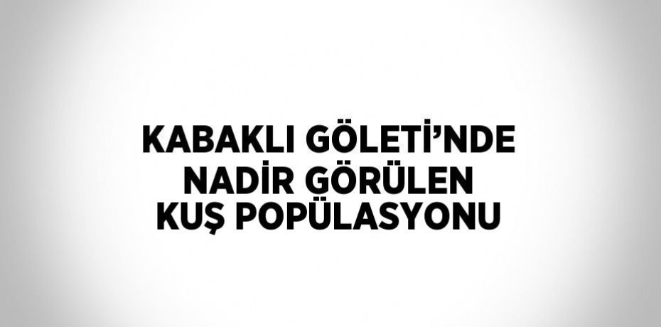 KABAKLI GÖLETİ’NDE NADİR GÖRÜLEN KUŞ POPÜLASYONU