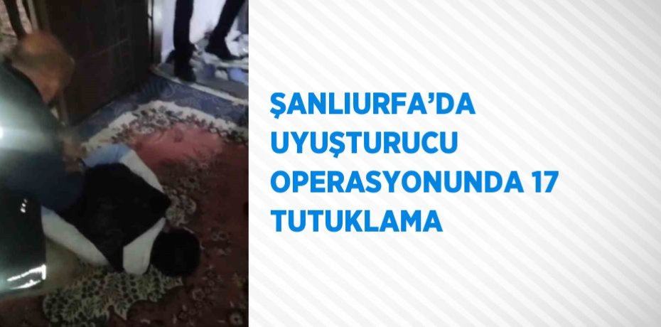ŞANLIURFA’DA UYUŞTURUCU OPERASYONUNDA 17 TUTUKLAMA