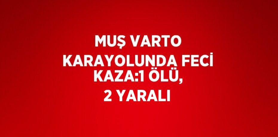 MUŞ VARTO KARAYOLUNDA FECİ KAZA:1 ÖLÜ, 2 YARALI
