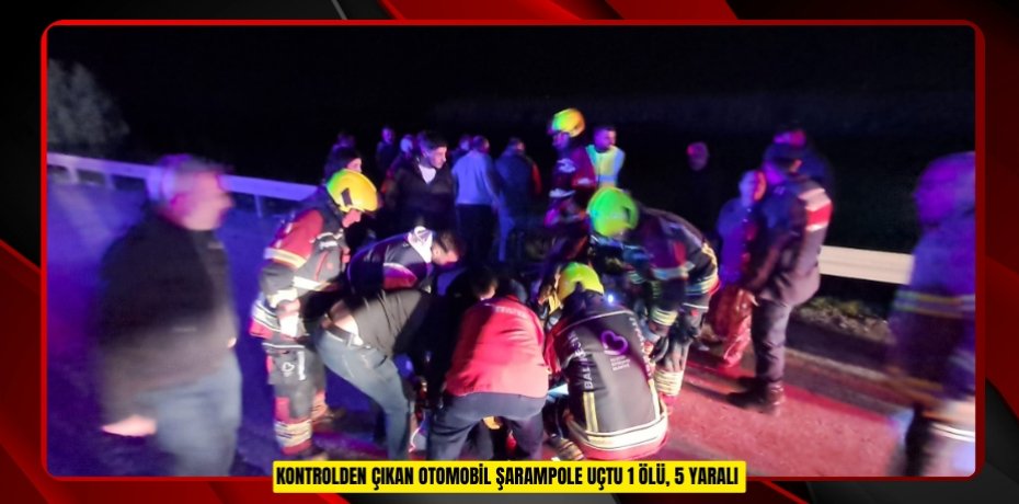  Kontrolden çıkan otomobil şarampole uçtu: 1 ölü, 5 yaralı  
