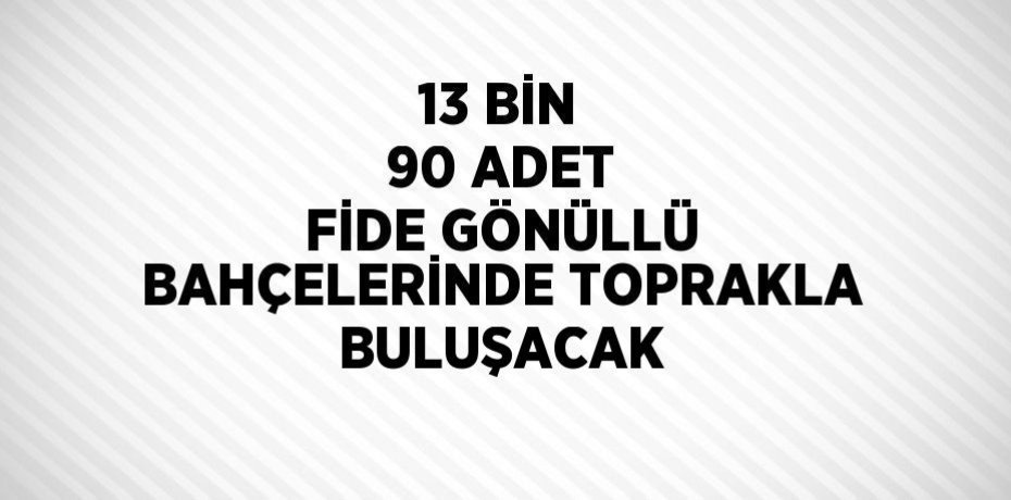 13 BİN 90 ADET FİDE GÖNÜLLÜ BAHÇELERİNDE TOPRAKLA BULUŞACAK