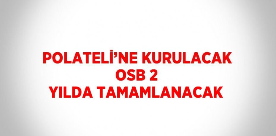 POLATELİ’NE KURULACAK OSB 2 YILDA TAMAMLANACAK