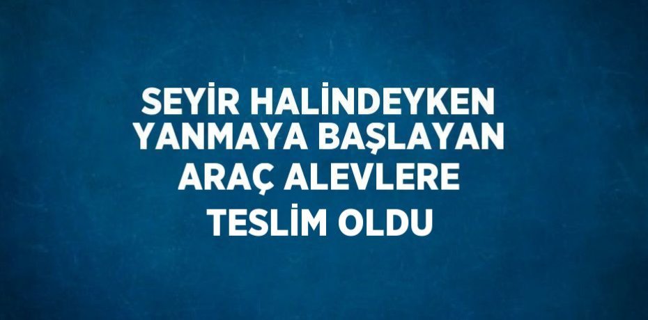 SEYİR HALİNDEYKEN YANMAYA BAŞLAYAN ARAÇ ALEVLERE TESLİM OLDU