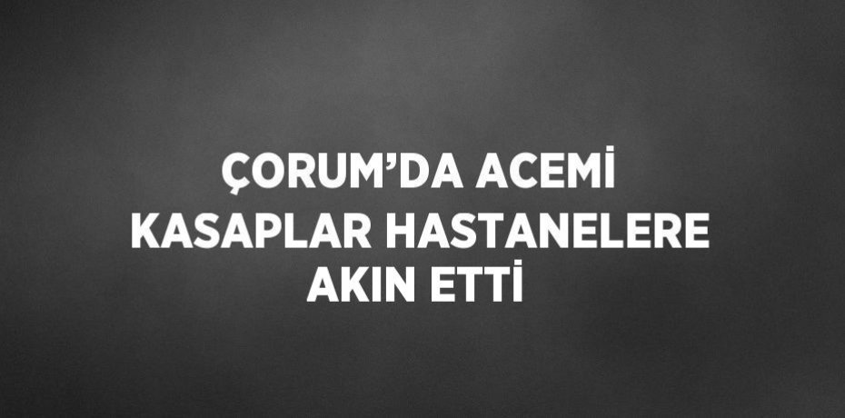 ÇORUM’DA ACEMİ KASAPLAR HASTANELERE AKIN ETTİ