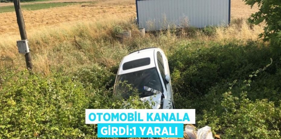 OTOMOBİL KANALA GİRDİ:1 YARALI