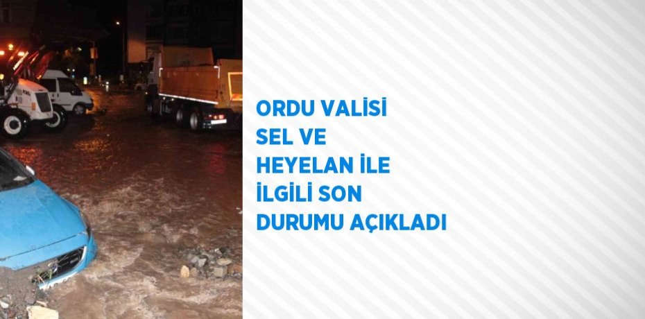 ORDU VALİSİ SEL VE HEYELAN İLE İLGİLİ SON DURUMU AÇIKLADI