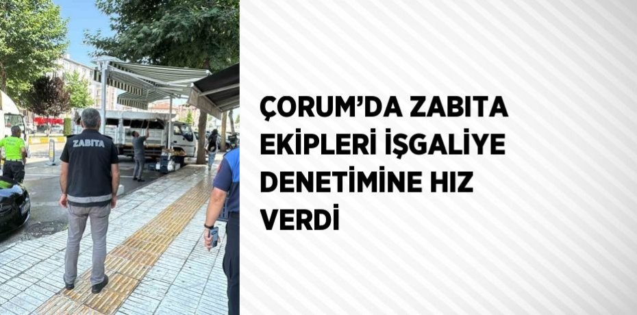 ÇORUM’DA ZABITA EKİPLERİ İŞGALİYE DENETİMİNE HIZ VERDİ