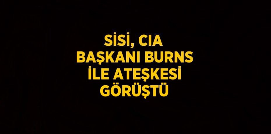 SİSİ, CIA BAŞKANI BURNS İLE ATEŞKESİ GÖRÜŞTÜ