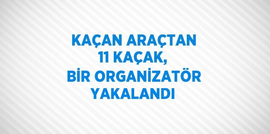 KAÇAN ARAÇTAN 11 KAÇAK, BİR ORGANİZATÖR YAKALANDI