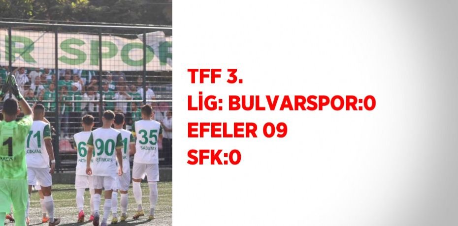 TFF 3. LİG: BULVARSPOR:0 EFELER 09 SFK:0