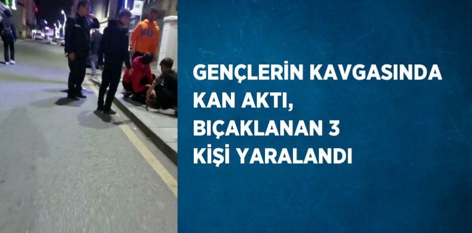 GENÇLERİN KAVGASINDA KAN AKTI, BIÇAKLANAN 3 KİŞİ YARALANDI