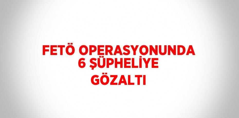 FETÖ OPERASYONUNDA 6 ŞÜPHELİYE GÖZALTI